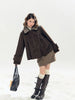 Vintage Coquette 2 Piece Set Women Fur Collar Quilted Wool Coat High Waist Mini Plaid Skirt Fitted Dress Winter Casual Outfit