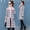 Winter Lamb Wool Woolen Coat Thick Plus Velvet Warm Cotton Coat Women Long Grid Parker Overcoat Plus Size Cold Trench Coats