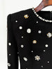 High Street Designer Party Vestido Women's Formal Long Sleeve Beaded Long Maxi Dress