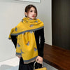 Women's Thick Imitation Cashmere Blanket Scarf Warm Pashmina Shawl Winter Wrap Print Poncho Echarpe Female Wrap