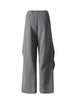 Gray 3 Piece Set Women's Lapel Blazer Short Vest High Waist Drawstring Wide Leg Pants Suit Autumn