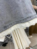 Spring Autumn lace Stitching Denim Vest Jacket Women's Korean Sleevele Waistcoat Cowboy Vest Coat Female Casual Ladies Tops