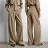 Minimalist Women Stripe Shirt Autumn Lapel Concealed Placket Loose Wide Leg Pants Casual Trousers Separate 12623109