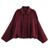 Spring Women's Suede Texture Effect Loose Version of Lapel Shoulder Jacket