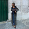 Woolen Plaid Long Coat Women Turn-down Collar Loose Long Sleeve Button Elegant Outwear Female Thicken Spring Street Jacket