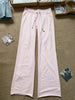 Light Pink Drawstring Sweatpant Woman Spring Raw Hem Low Waist Straight Long Pants Casual All-match Cotton Sport Trousers