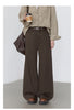 Women Pants Solid High Waist Loose Retro Cotton Wide Leg Denim Jeans Female Trousers for Woman Spring Autumn