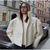 Urban Solid Pu Leather Women Jacket Street Stand Collar Long Sleeve Female Outwear Autumn Winter Lady Streetwear