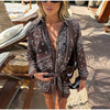 Lightweight Floral Print Oversized Coat & Square Scarf Skirt & Long Pants For Women Lady Holiday Streetwear Outfits