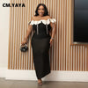 Women Bow Tassel Slash Neck Maxi Dress Fall Winter Sexy Birthday Evening Prom Party Street Long Dresses Vestidos