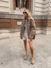 Women Casual Solid Cropped Suede Jacket Chic Stand Collar Zipper Pocket Loose Jackets Autumn Lady Commuter Outwear
