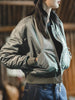 Women's MA-1 Cotton-padded Cropped Jacket Thickened Windproof Casual Winter Outwear Blue Baseball Bomber Coats Female Tops