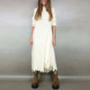 Long Sleeve Patchwork Sweater Maxi Dress, Women Autumn Stand Collar Casual Party Dress, Elegant Ladies Dress Sets
