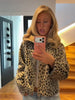 Retro Spotted Fur Short Skirts Sets Women Chic Full Sleeves Jacket Zipper Half Body Skirt Faux Fur Loose Suits Daily Wear Lady