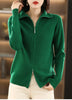 Autumn Winter Long Sleeved Knitted Cardigan Woman Zipper Casual Knitting Sweater Jacket Female Knitwear Top