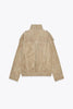 Women Casual Solid Cropped Suede Jacket Chic Stand Collar Zipper Pocket Loose Jackets Autumn Lady Commuter Outwear