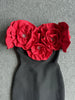 Red Color Women Sexy Off the Shoulder Big Florals Bandage Bodycon Long Dress Elegant Eevning Party Birthday Homecoming Dress
