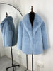 Faux Fur Lapel Coat Women's Elegant Solid Loose Lace-Up Leisure Jacket Winter Female Keep Warm Fur Coat