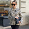 Leopard Print Women Winter Coat Faux Fur Coat Lapel Waist Tightened Jacket Single Breasted Long Sleeve Coat Daily Wear