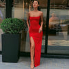 Dresses Woman Slim Waist Solid Color Split Camisole Skirt