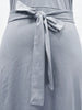 Classic Bodycon Lace-up Women's Dress Solid Hip Wrap Buttons Midi Short Dressses With Sleeves High Neck Woman Clothing