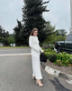 Lace-Up Female Knit Maxi Dress Autumn High Waist Patchwork Long Sleeve Loose Solid Dress Bandage Knitwear Dress