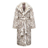 Maxi Long Leopard Belted Faux Fur Coat Women Winter Brand Mob Wife Vibe Fox Fur Jacket Overcoat