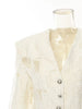Beige Jacquard Perspective Big Size Elegant Blazer Women V-neck Long Sleeve Jacket Spring Autumn 1DH7169