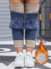 Women's High Waist Fleece Lined Skinny Jeans Stretch Slim Fit Denim Pants Warm Thick Thermal Trousers Winter Daily Streetwear