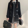 Ladies Coats Autumn/Winter Thickened Warm Solid Hooded Single Row Cow Horn Button Academy Style Woolen Coat Women's Clothing