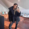 Down Jacket Warm Waist-cinching Long-sleeve Tied-waist Loose Solid-color Women's Winter Jacket Lightweight