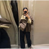 Grid Double-sided Jackets Coat Women Stand Collar Single Breasted Elegant Loose Outerwear Female Spring Chic Casual Jackets Top