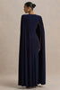 Cape Sleeve Sexy Maxi Dress Women Gown Elegant Zipper O Neck High Waist Split Club Party Long Dresses Female