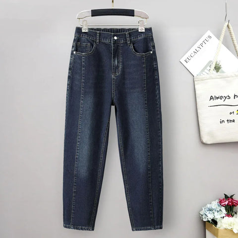 5XL High Waist Jeans Women Vintage Plus Size Jeans Femme Harem Pants Loose Boyfriend Denim Jeans Streetwear Trousers Women Z31