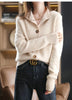 Autumn Winter Stand collar Knitted Cardigan Loose Short Jacket Women's Outerwear Korean version long sleeved Sweater Coat