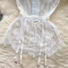 Woman Sexy Strap Mini Dress Woman Vintage Hollow Out Chic Mesh Slim Dress Lace Floral Design Comfortable