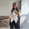 Elegant Lace Up Blazer Jacket Waist Cinching Irregular Hem V Neck Single Breasted Women's Suit Lady Commute Clothing