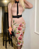 Women's Printed Tight A-line Skirt Sexy Suit Collar Dress Wrapped Buttocks For Women With Belt