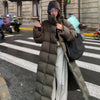 Winter Long Parkas Coat for Women Korean Oversized Stand Collar Cotton-Padded Jacket Windproof Warm Thick Parkas Outerwear