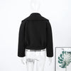 Edgy Stand Collar Woolen Women Coat Street Loose Long Sleeve Button Black Female Jacket Casual Autumn Winter Lady Outwear