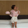 Elegant Faux Fur Knitted Sweater Coat Women Vintage Plush V-neck Pink Cardigan Coats Female Winter Chic Street Knitwears