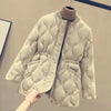 Winter Women Parkas Down Cotton Overcoat Female Casual Thick Warm Windproof Waist Padded Cotton Outwear Coat Female