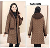 Winter Coat Vintage Velvet And Thickening Single breasted Cotton Coat for Women Fit Cotton Clip Warm Long Parka Plaid Coat