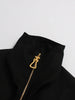 Chic Splicing Personalized Zippers Jacket For Women Lapel Collar Long Sleeve Loose Coat Female Autumn