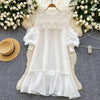African Women's Pleated Dress Stereo Flower Loose Large Size Stretchy Temperament Long Dress Middle East Wrinkle-Free