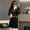 Autumn and Winter French Style Unique and Beautiful Temperament Black Elegant Women's Dress