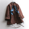 Safari Style Flowing Stand Collar Scarf Ribbons Long Sleeves Top Autumn Korean Style Solid Color Women's Coats