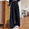 Retro Maillard Brown Corduroy Pants for Women Autumn Winter Wide Leg Pants Female Casual High Waist Straight Leg Trousers