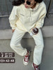 Autumn Women's Tracksuit with Zipper Cotton Oversize White Casual Two Piece Set Women Classic Sports Trouser Suits for Women