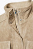 Women Casual Solid Cropped Suede Jacket Chic Stand Collar Zipper Pocket Loose Jackets Autumn Lady Commuter Outwear
